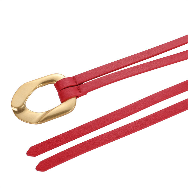 Women's Knot Buckle Thin Belt - Image 2