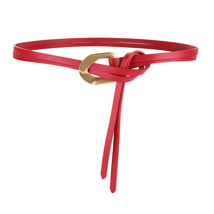 Women's Knot Buckle Thin Belt - Image 7
