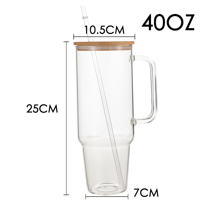 Bamboo Wood Cover Glass Cup Sublimation Straw - Image 5