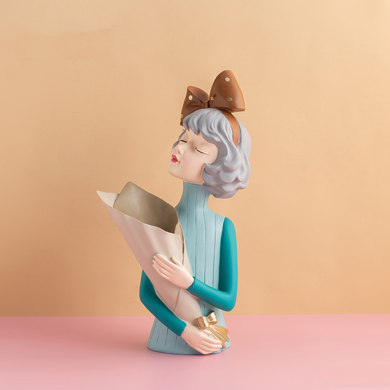 Home Decor Girl Figurine Resin Sculpture - Image 2