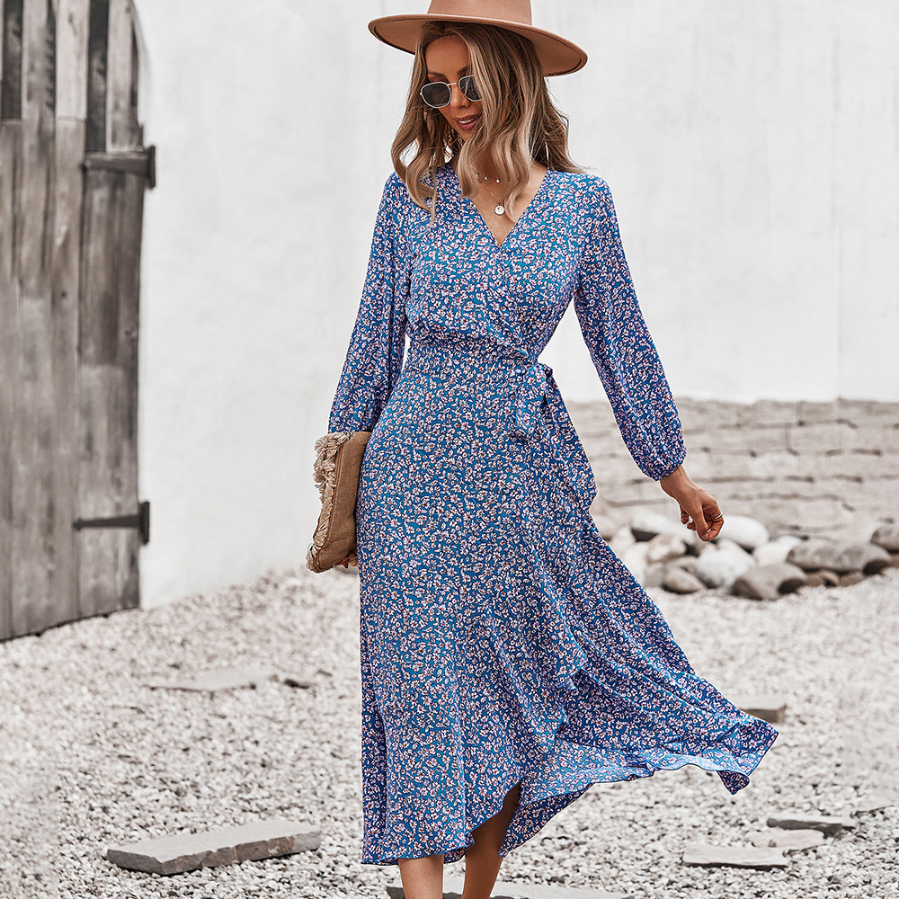 Floral Dress With Chest Wrap - Image 5