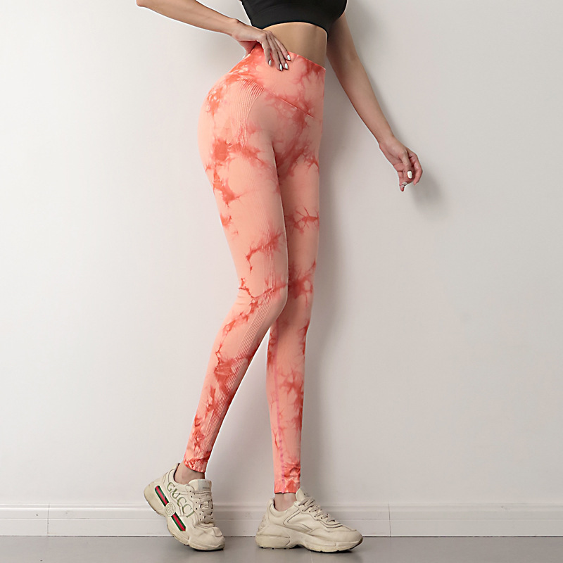 Women Fitness Tie Dye Yoga Leggings - Image 2