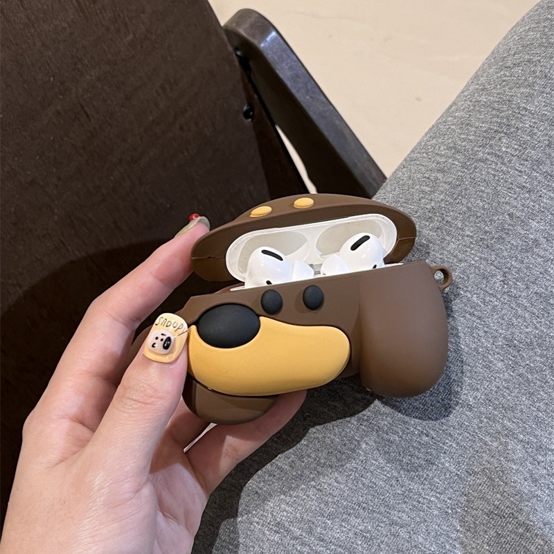 Fashion Brown Puppy Silicone Earphone Case - Image 4