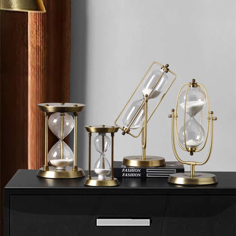 Metal Hourglass Timer Office Ornaments