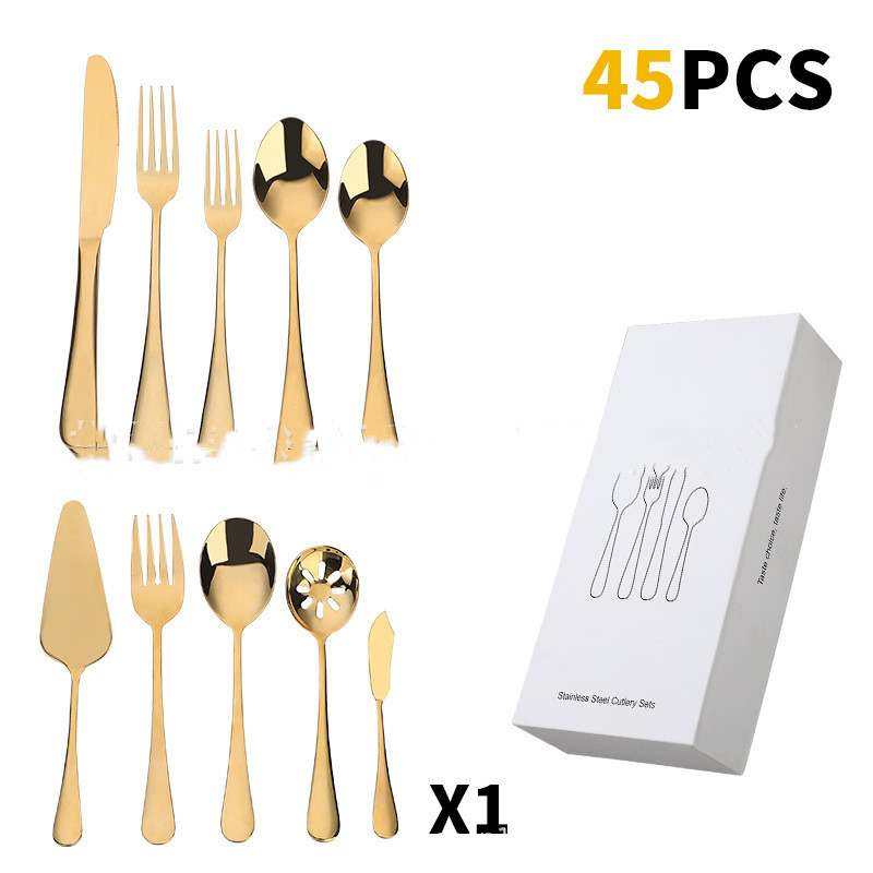 45-Piece Golden Cutlery - Image 2
