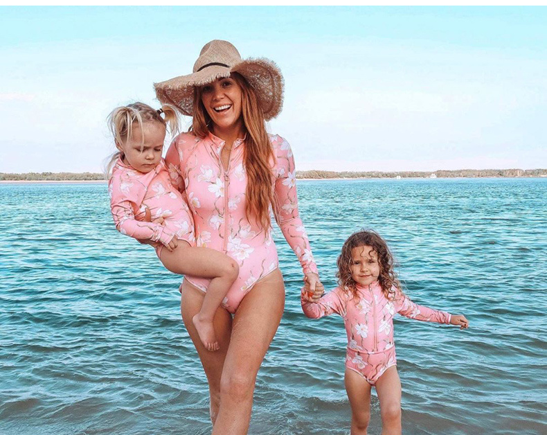 Parent-Child One-Piece Zipper Swimsuit - Image 2