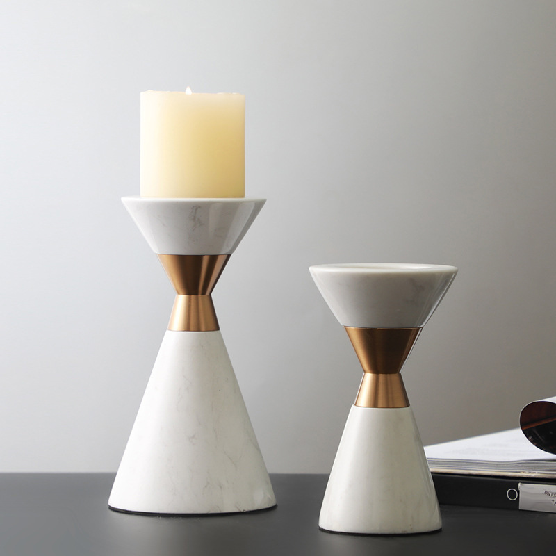 Soft Assembly Metal Marble Candle Holder