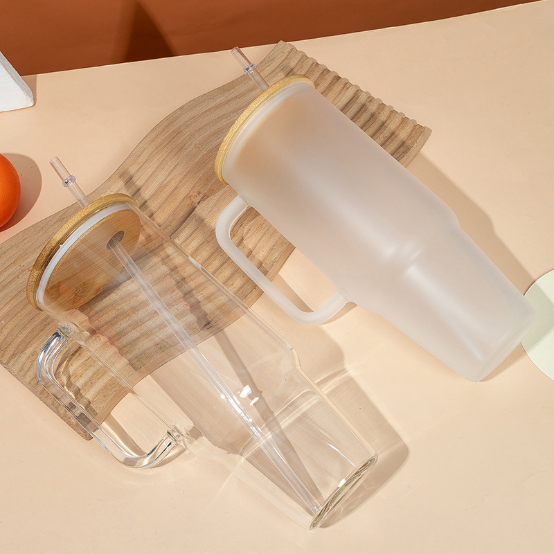 Bamboo Wood Cover Glass Cup Sublimation Straw - Image 10