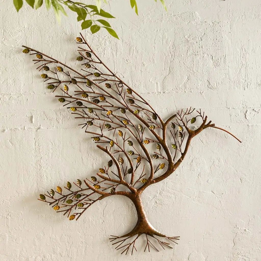 Hummingbird Metal Wall Art with Branches