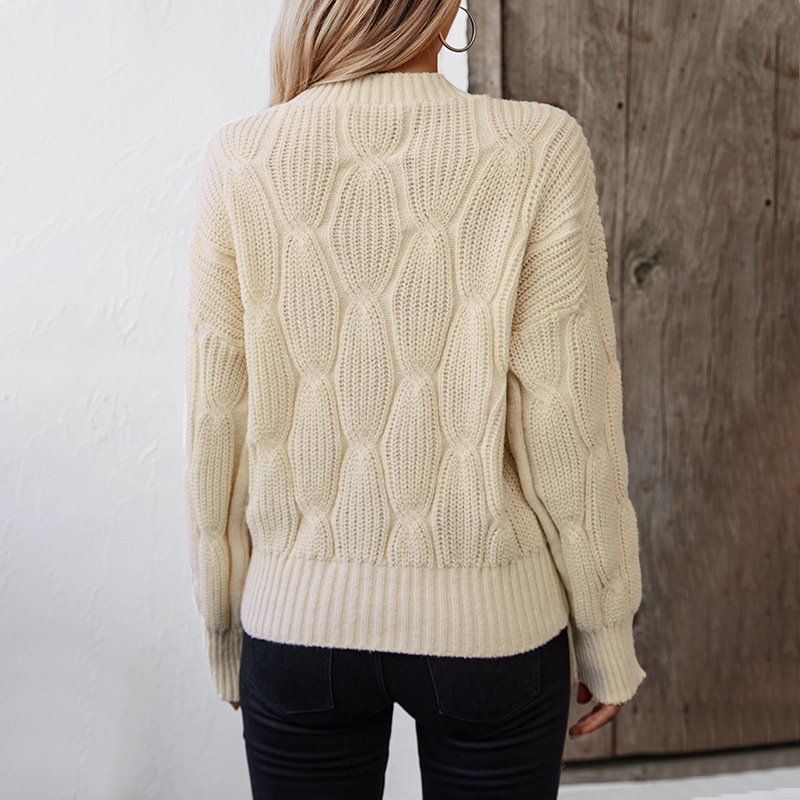 Solid Color Twisted Pullover Knitwear - Image 7