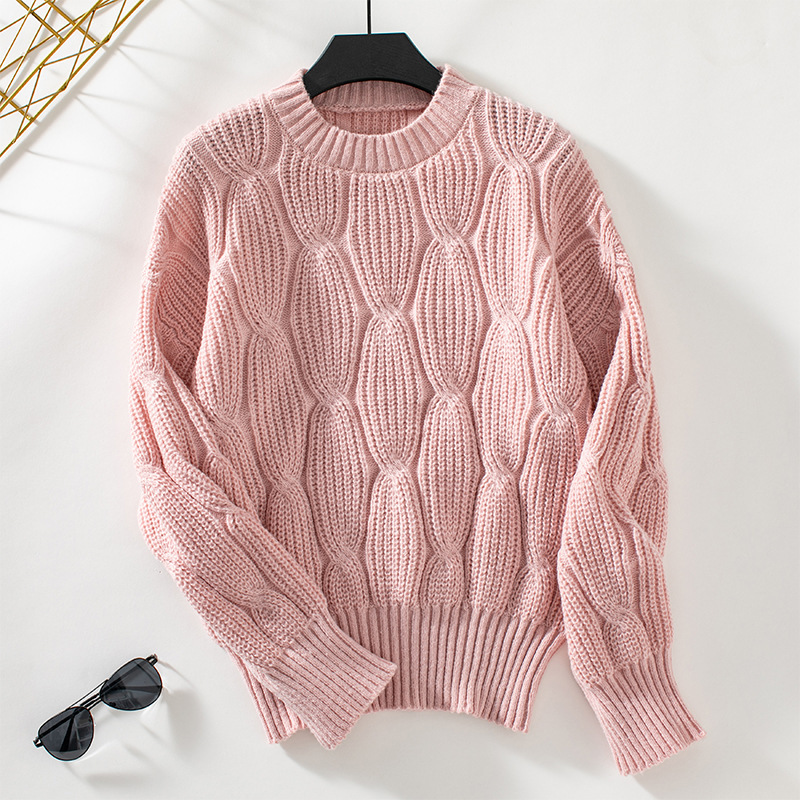 Solid Color Twisted Pullover Knitwear - Image 2