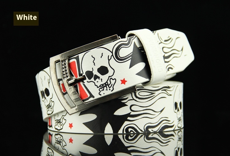 Leather Pin Buckle Men's Skull Casual Belt - Image 8