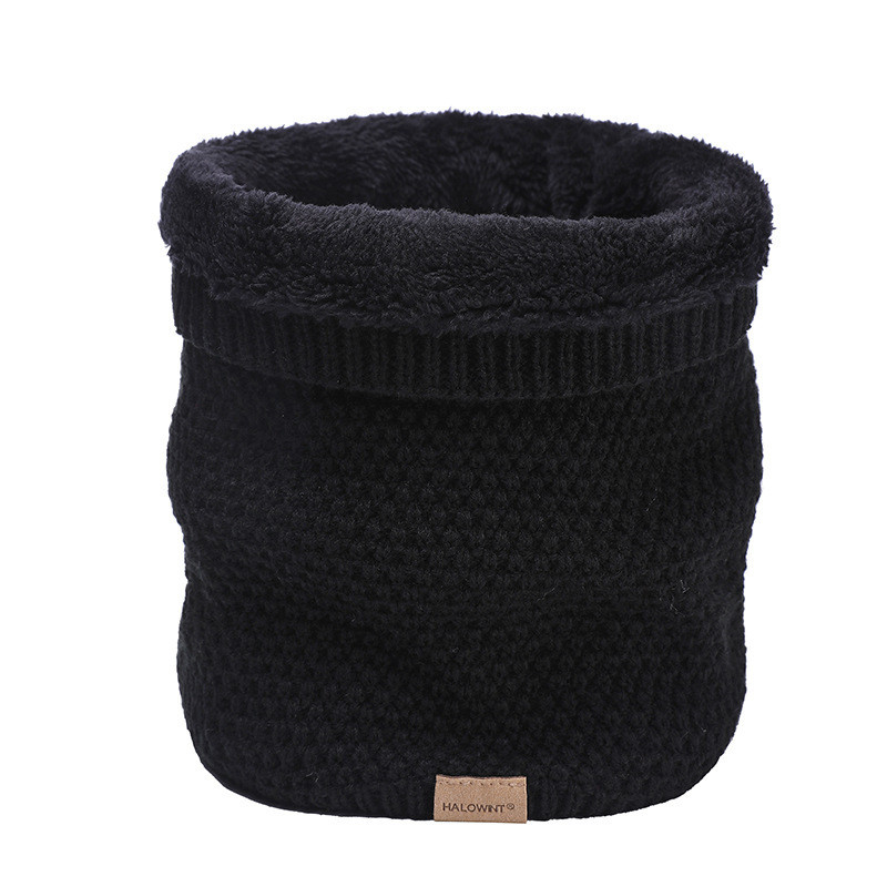 Velvet Padded Plain Knitted Scarf - Image 4