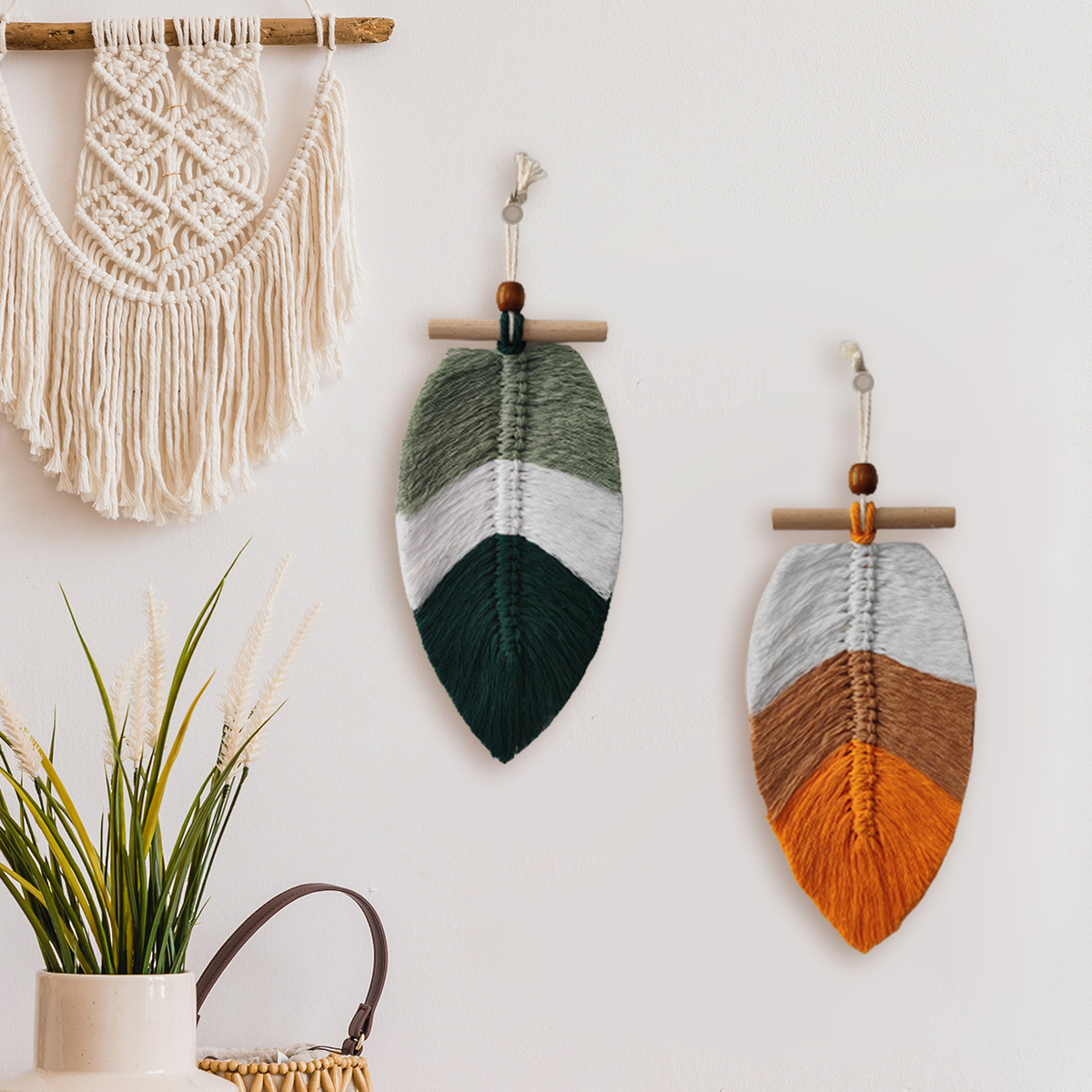 Bohemian Woven Leaf Ornaments