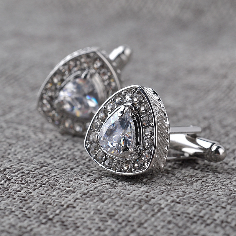 Triangle Crystal Diamond Cufflinks