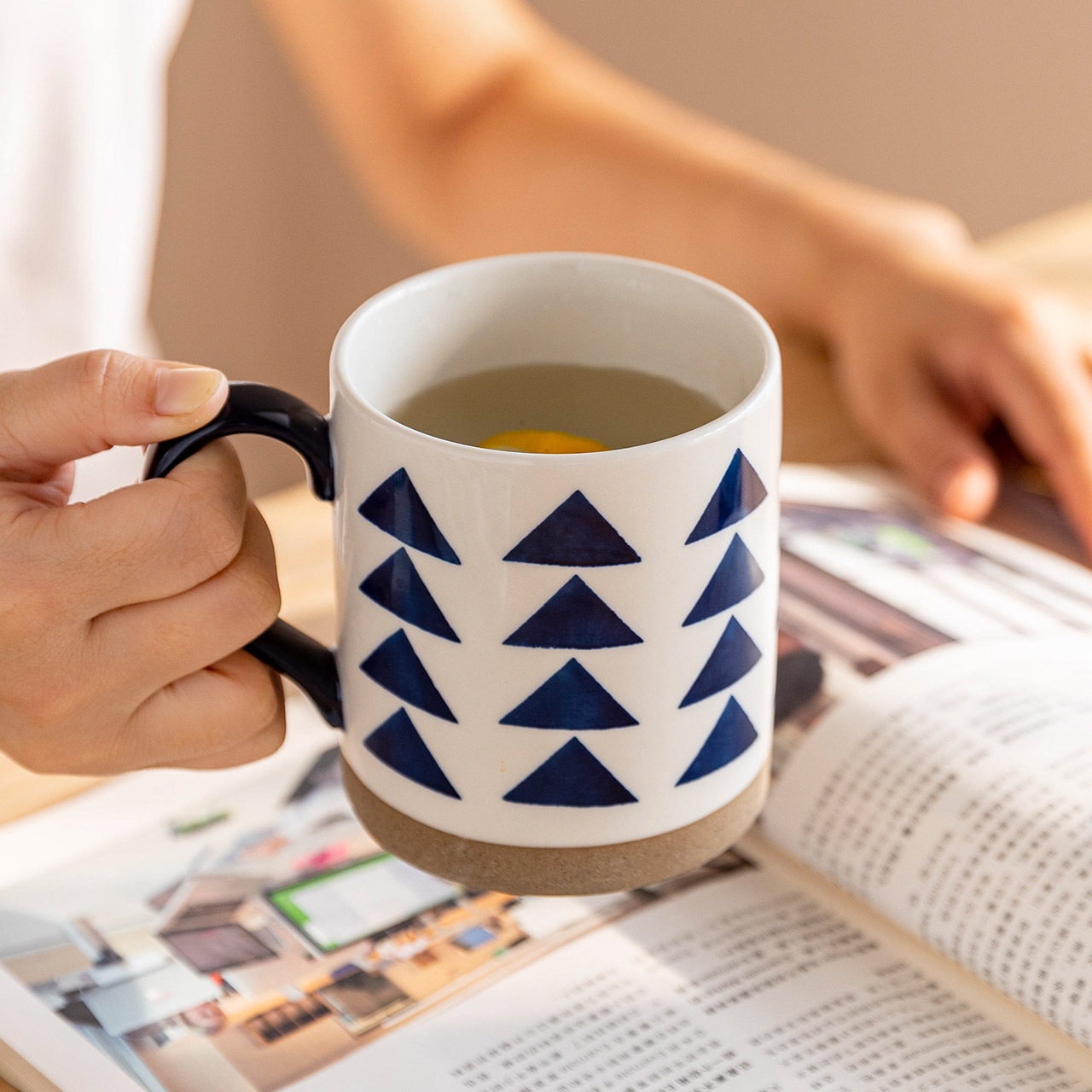 Ceramic Hand-painted Coffee Mug With Handle - Image 6