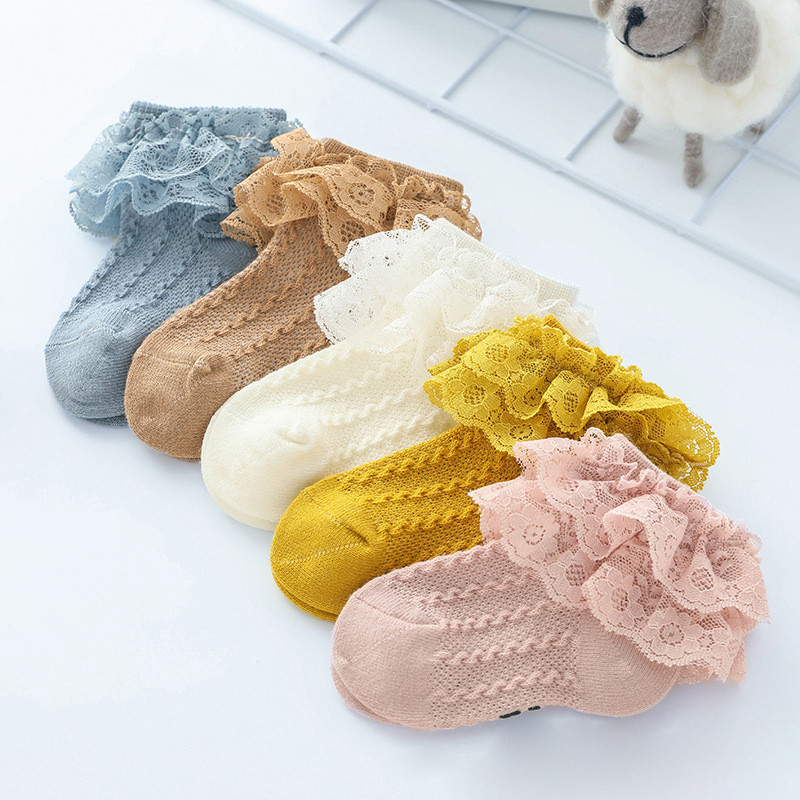 Double Lace Princess Baby Cotton Socks
