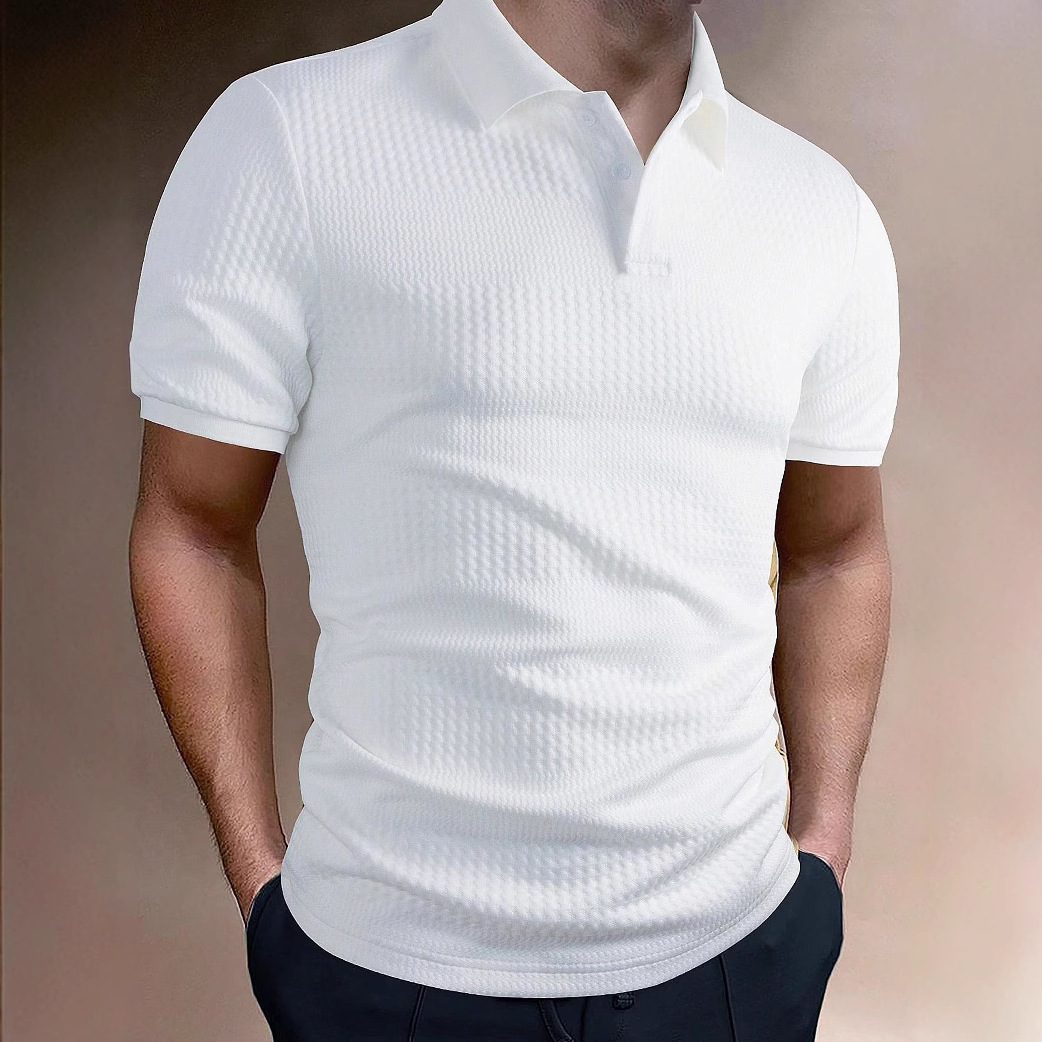Loose Striped Polo Shirt