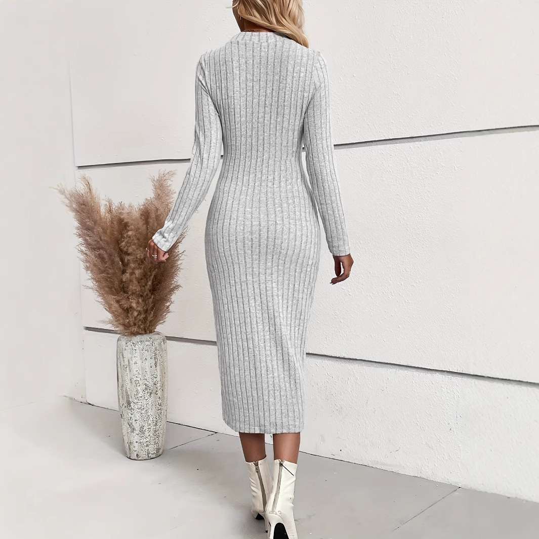 Knitted Jacquard Slim Fit Dress - Image 2