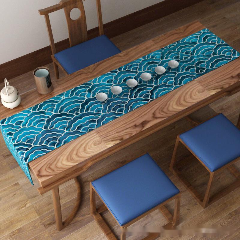 Modern And Simple Wavy Cotton And Linen Table Runner - Image 3