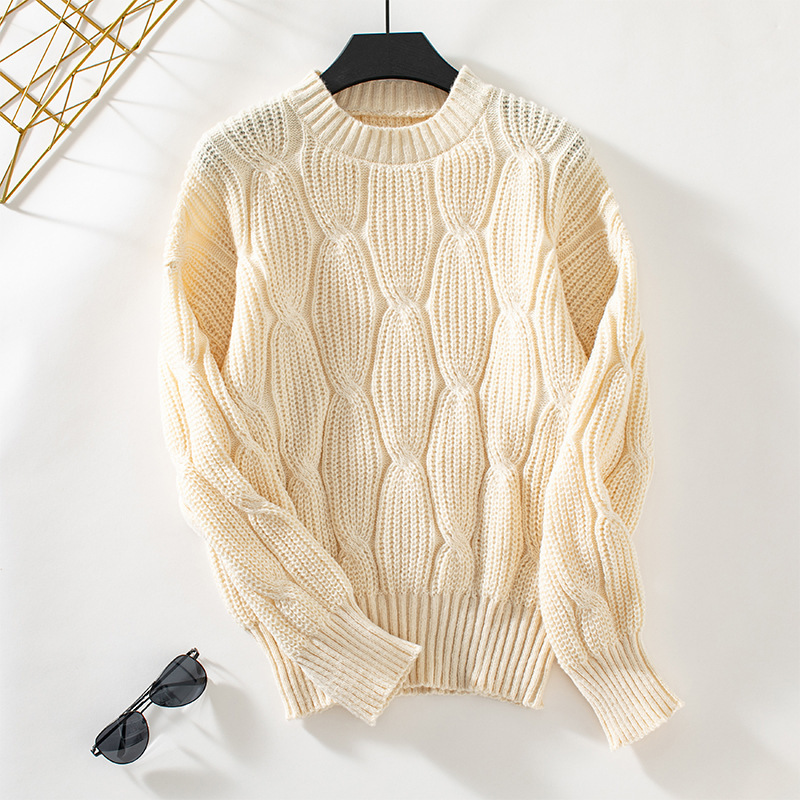 Solid Color Twisted Pullover Knitwear - Image 4