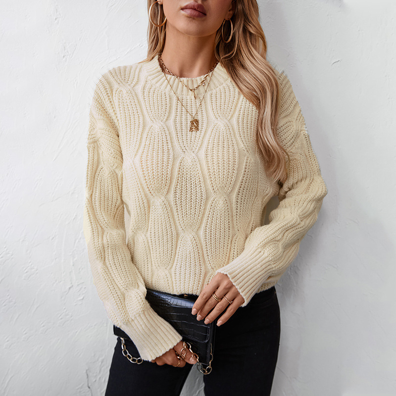 Solid Color Twisted Pullover Knitwear - Image 6