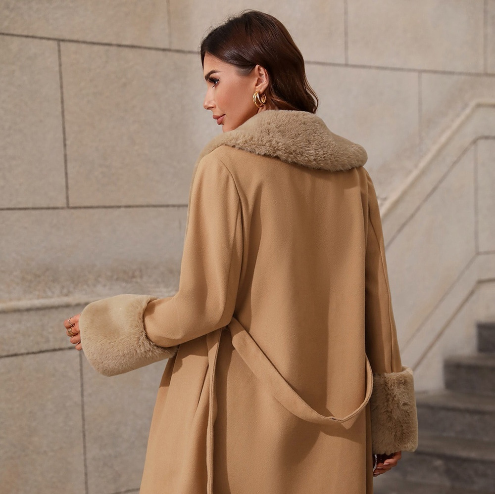 Lapel Cardigan Single-breasted Strap Trench Coat - Image 4