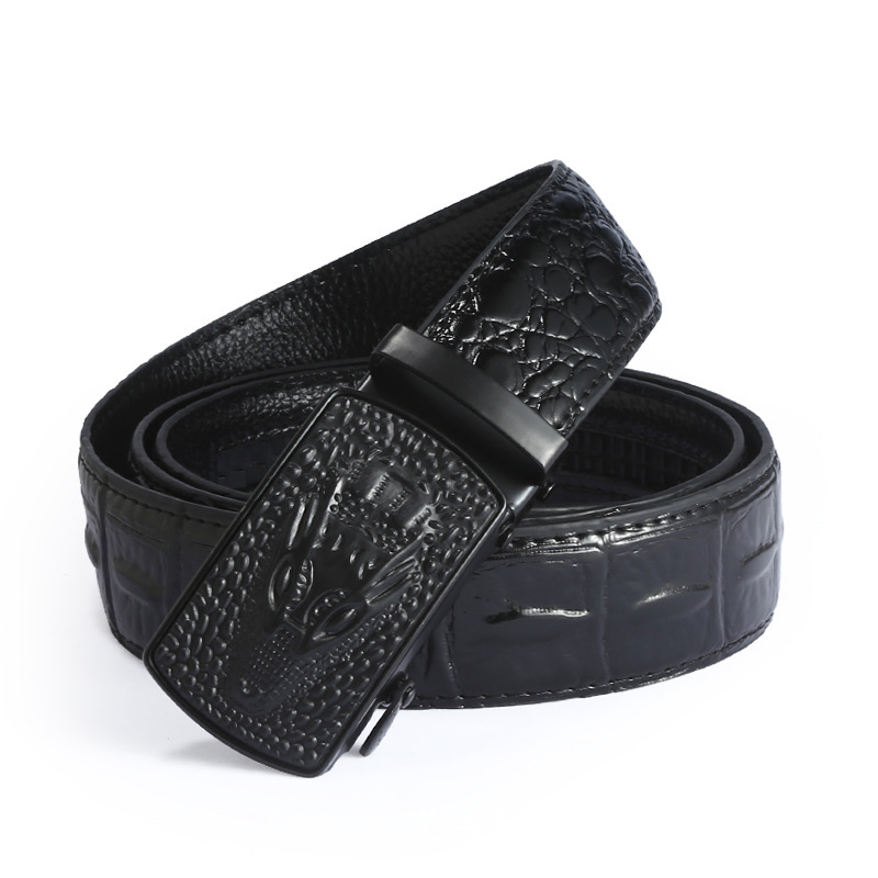 Print Automatic Leather Men's Buckle Belt - Image 4