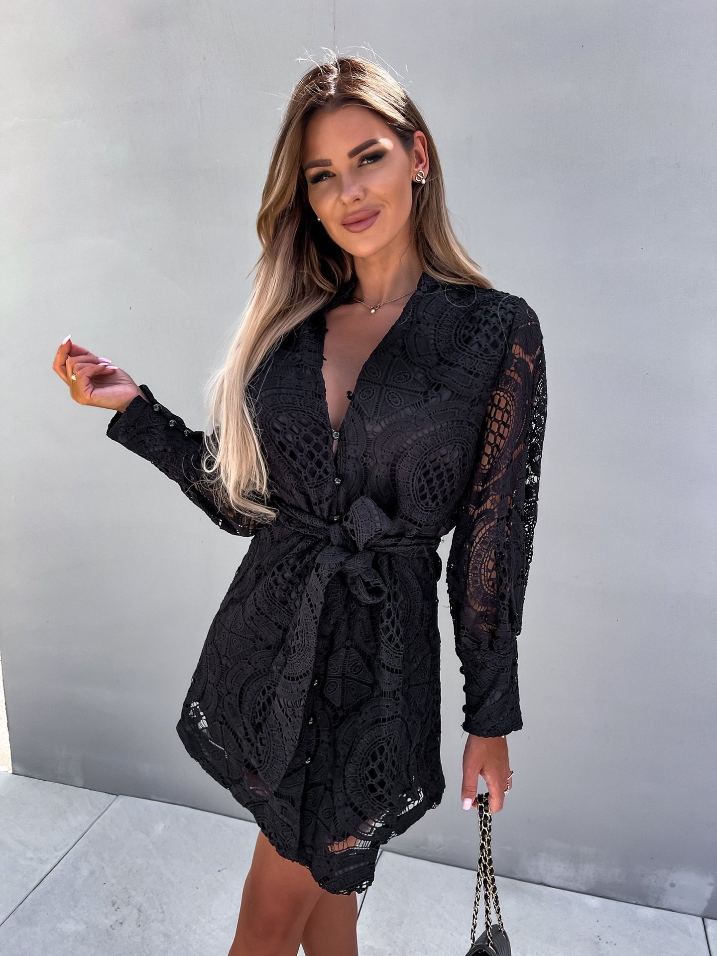 Long Women Hollowed Lace-up Dress - Image 10