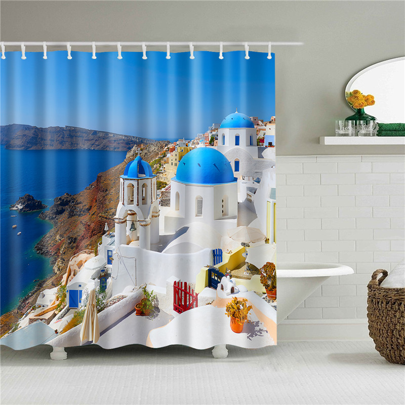 Waterproof Garden Flowers Scenery Shower Curtain - Image 6