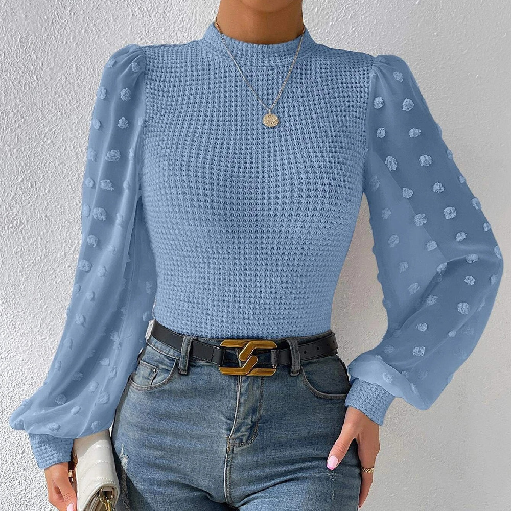Knitwear Round Neck Stitching Long Sleeve