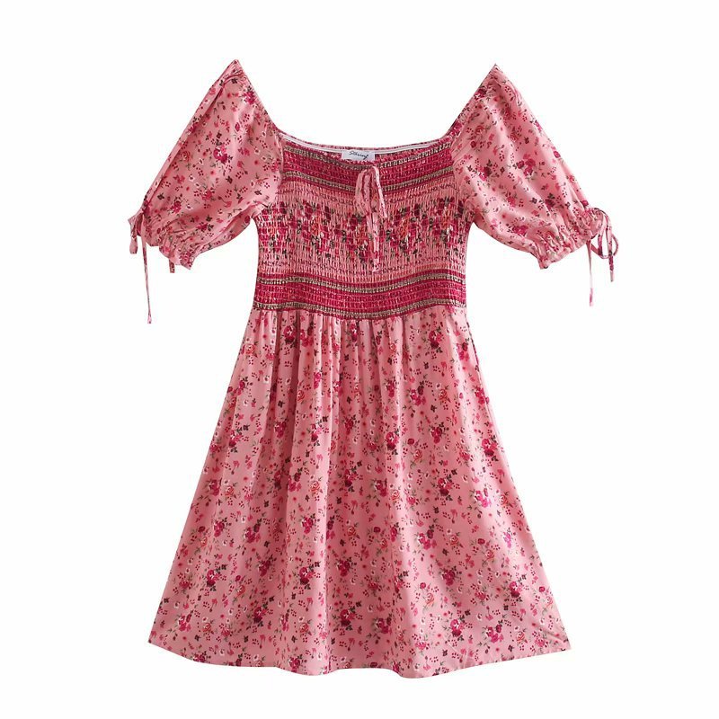 Winter Rayon Printed Elastic Dress - Image 6