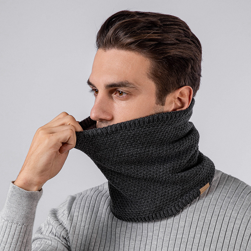 Velvet Padded Plain Knitted Scarf