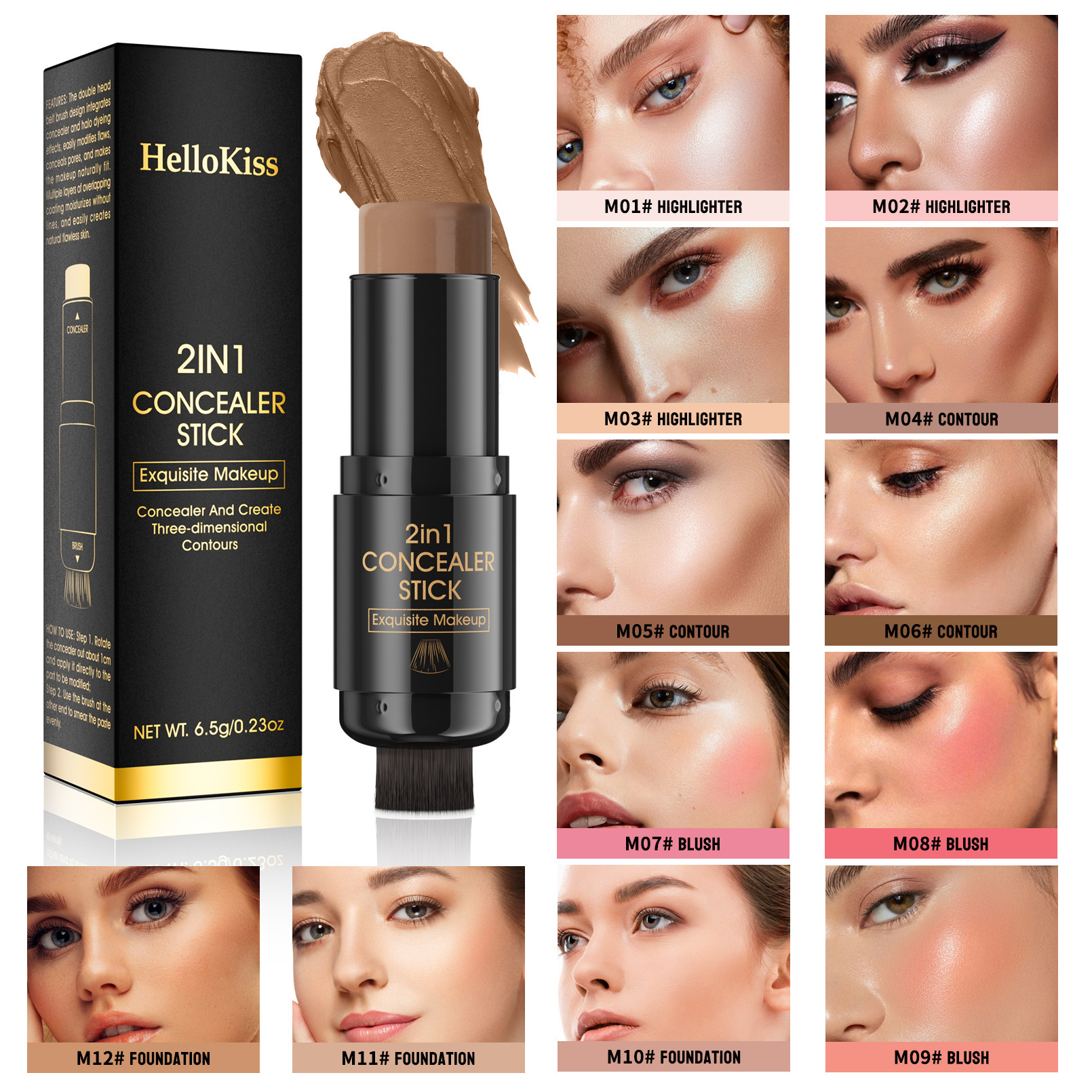 Double-headed Blush Contour Stick With Brush - Image 5