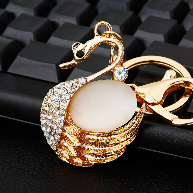 Diamond Crystal Swan Car Key Ring - Image 8