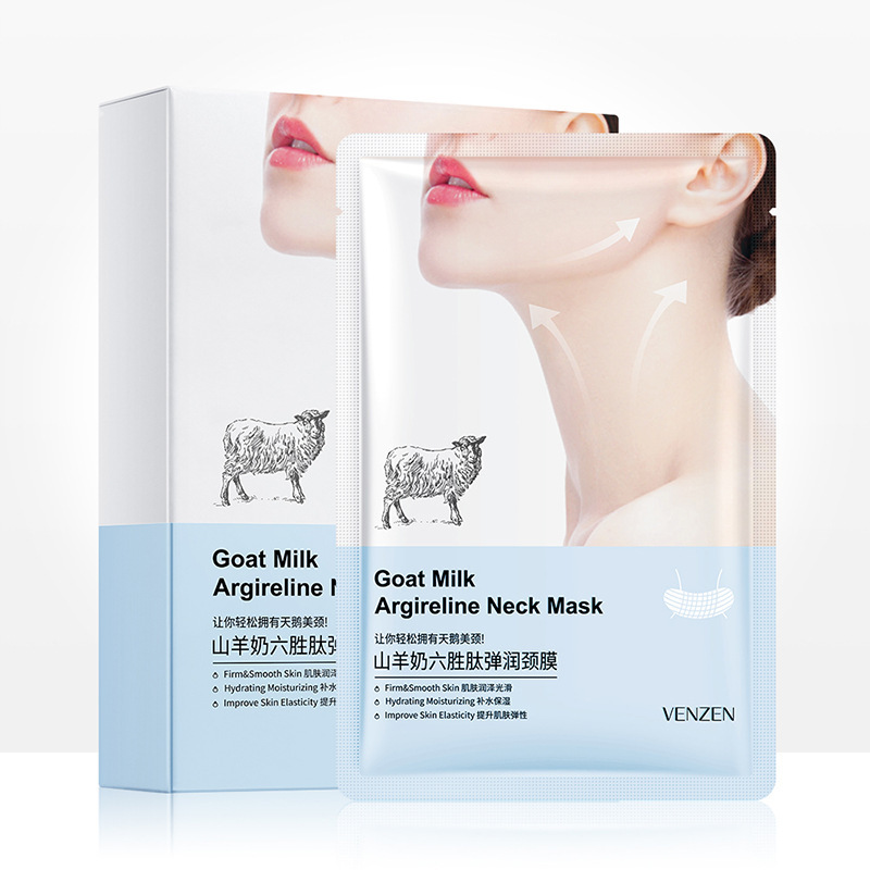 10pcs Goat Milk Hexapeptide Neck Mask