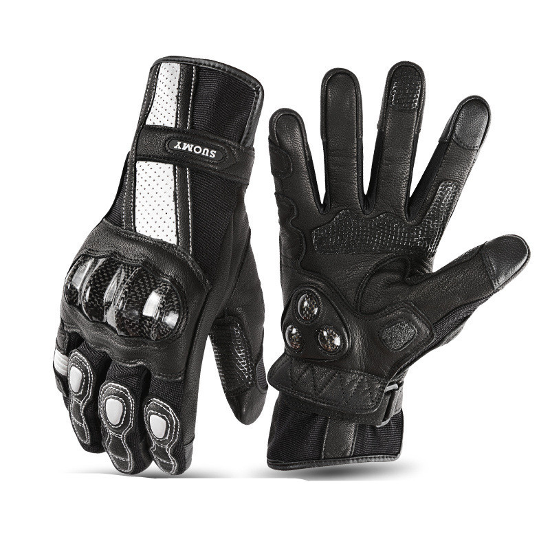Breathable Racing Leather Motorcycle Riding Gloves - Image 6