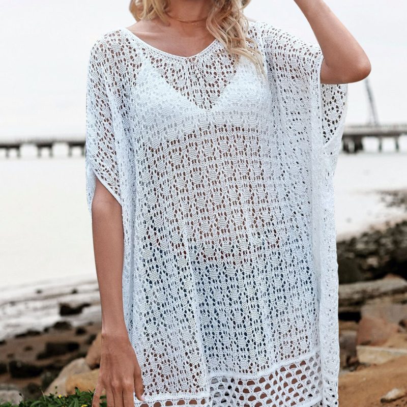 Hollow Knit Bikini Blouse