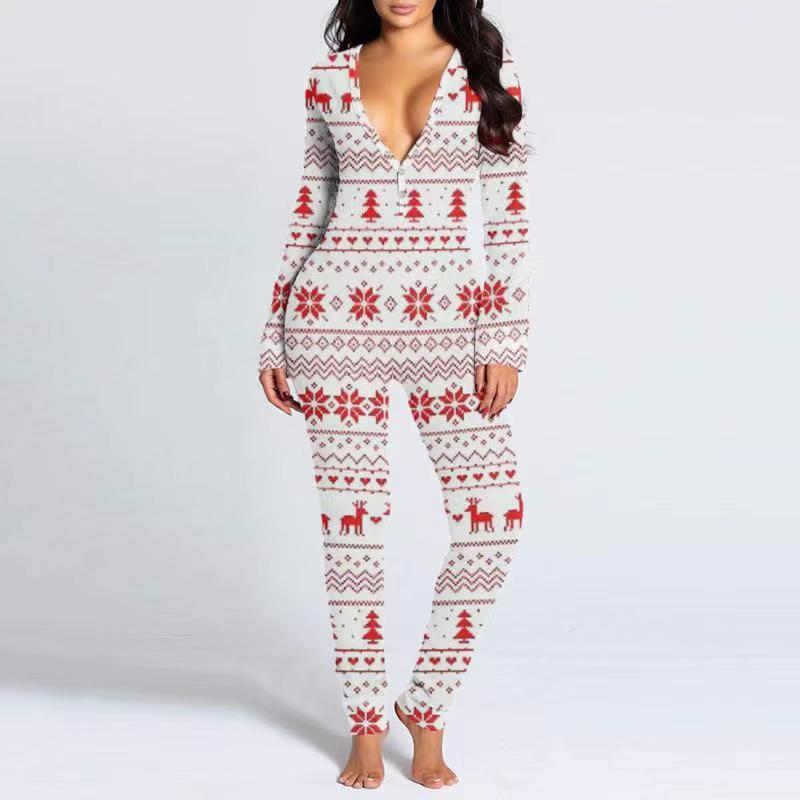 Printed Button Tight Jumpsuit For Women - Image 10