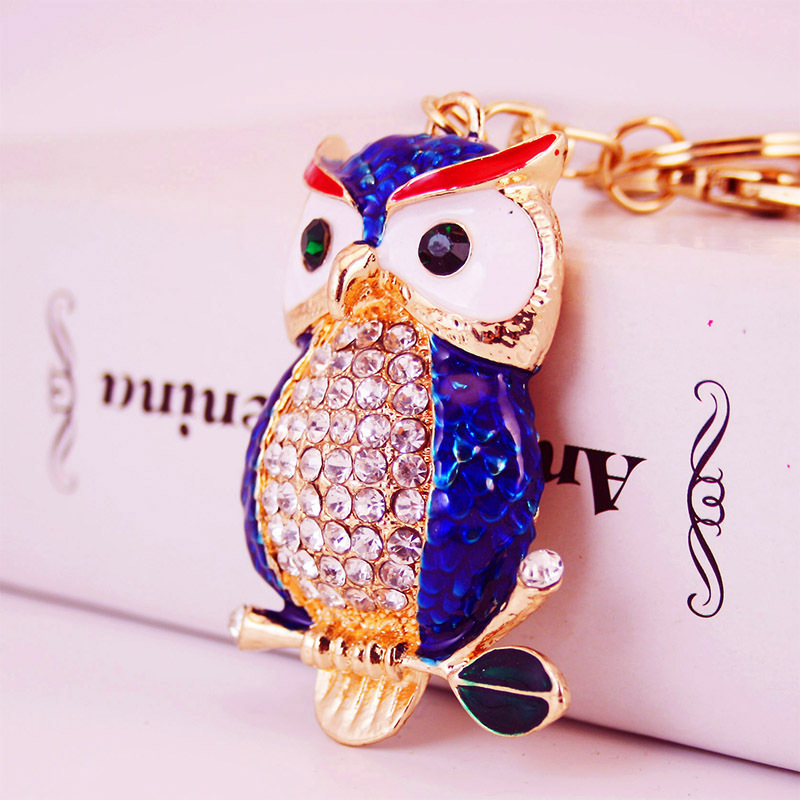 Creative Diamond Inlaid Owl Car Keychain Pendant - Image 4