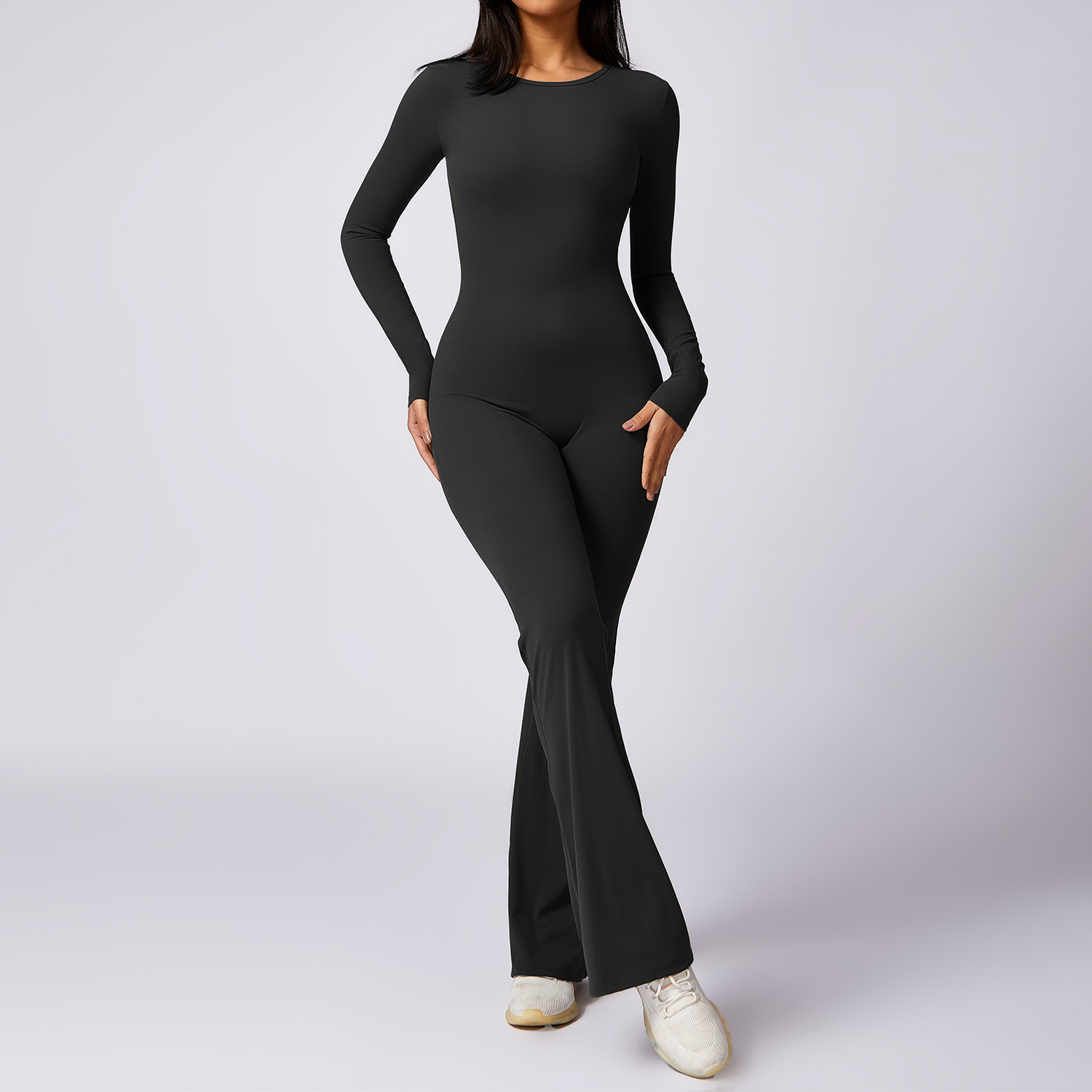 Long Sleeve Leisure Horn Yoga Jumpsuit - Image 3
