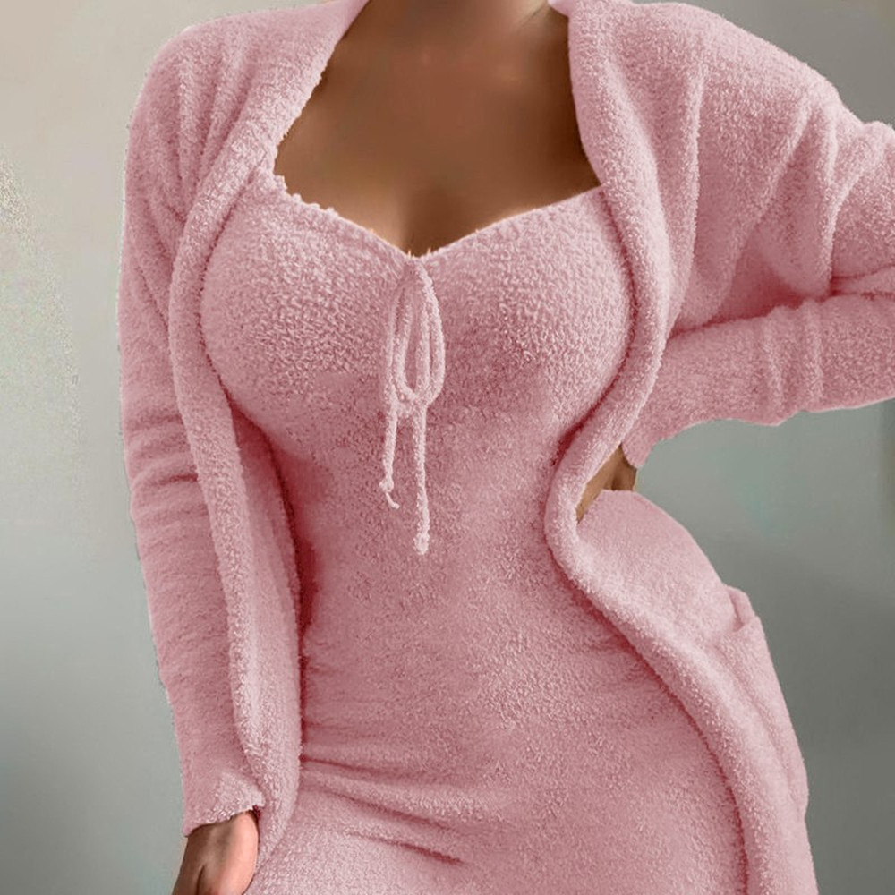 Women's Casual Plush 2-Piece Loungewear Set