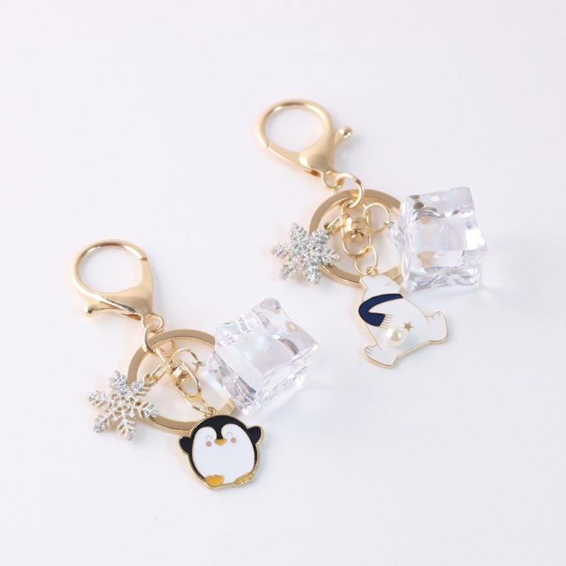 Cute Alloy Polar Bear Penguin Iceberg Keychain
