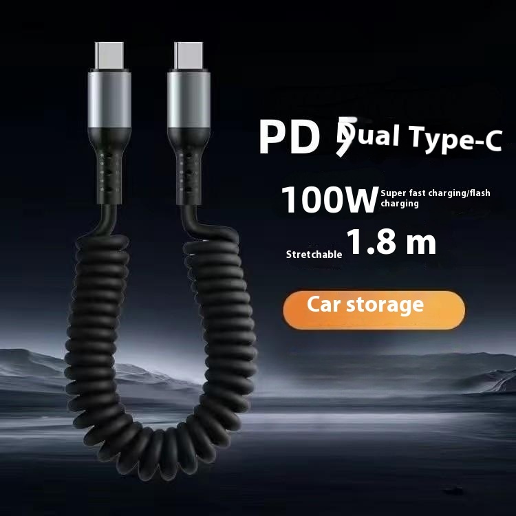 Spring Retractable Storage Phone Charging Cable - Image 3