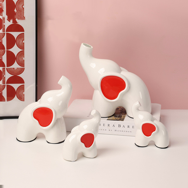 Ceramic Elephant Vase Bedroom Desktop