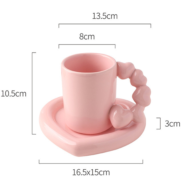 Ceramic Mug Coffee Cup And Saucer Set - Image 3