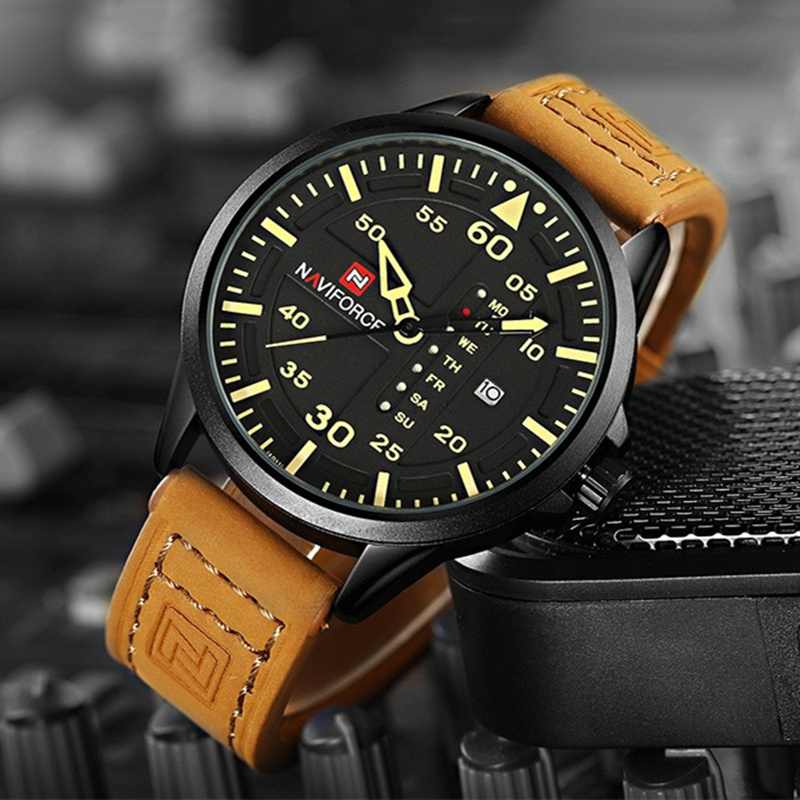Leather Army Men Sports Quartz Watches