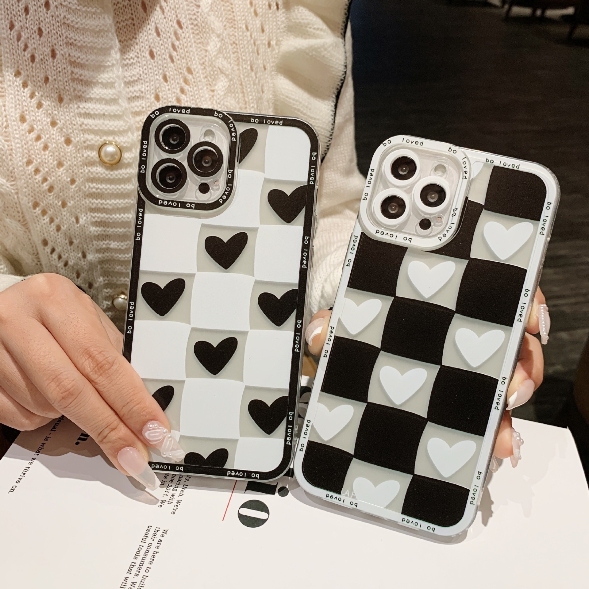 Ins Chessboard Love Phone Case - Image 2