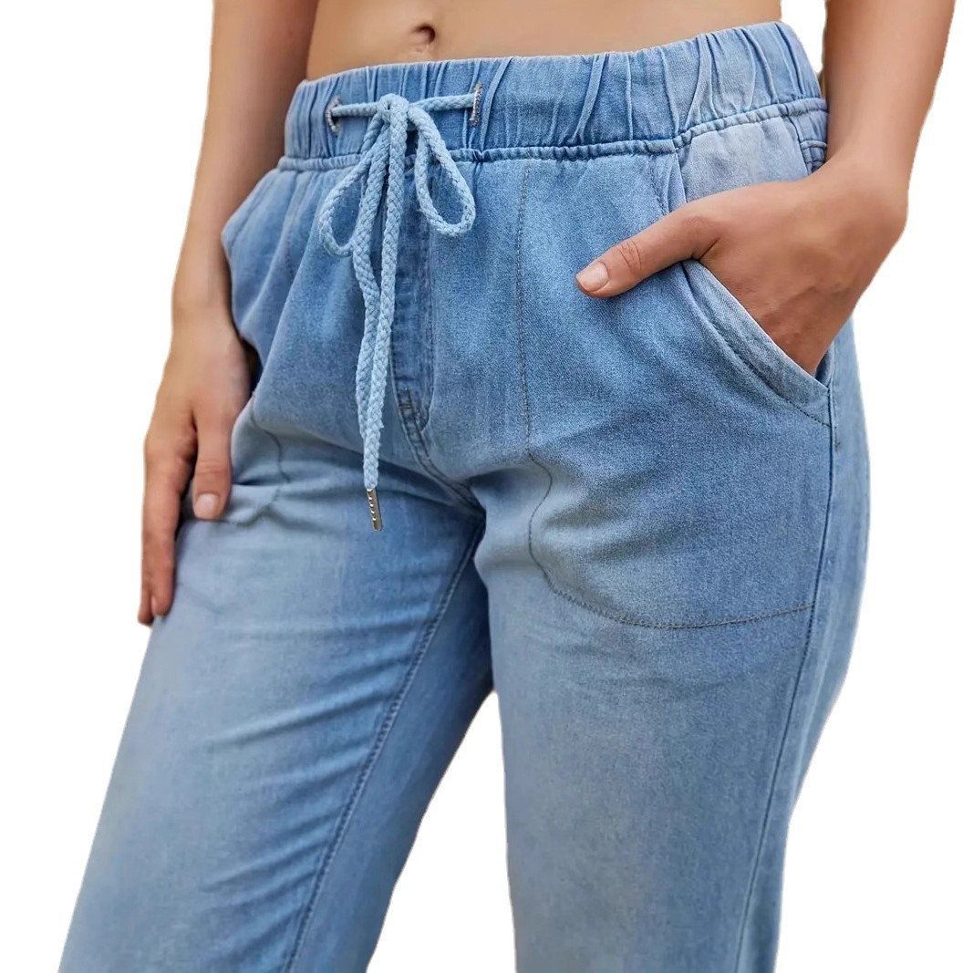 Elastic Waistband Jeans - Image 3