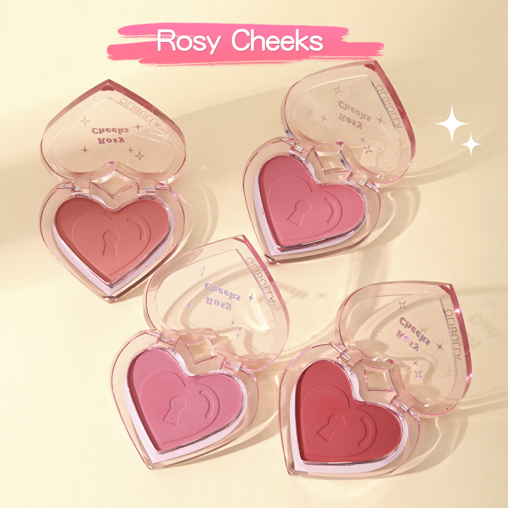 Compact Peach Heart Blush Contour